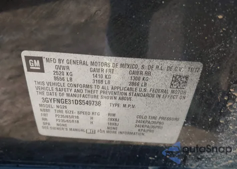 2013 Cadillac Srx Luxury Collection from USA, damaged, VIN 3GYFNGE31DS549738